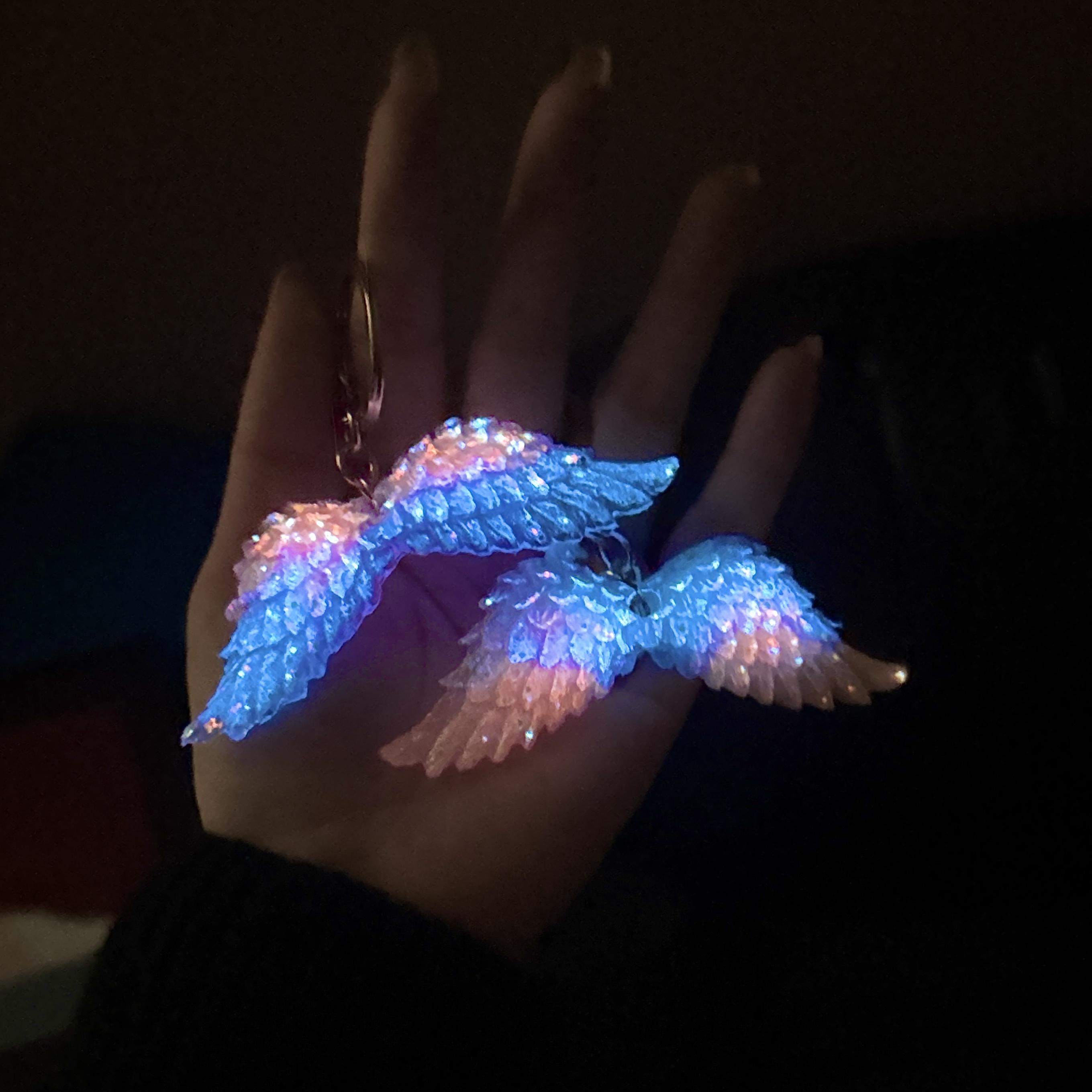 Sister Angels,Victoria's Secret Angel Wings Glowing Keychain, Car Bag Charms and Accessories,Perfect Gift For Mom, Daughter, Friend, or Lover,couple gift