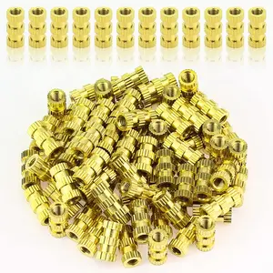 100 count Brass Nut Inserts, Knurled Threaded Inserts, Embed , Embedment Nuts, Female Thread Brass Nuts for  Printing Injection Molding Projects (M3x10x5mm)