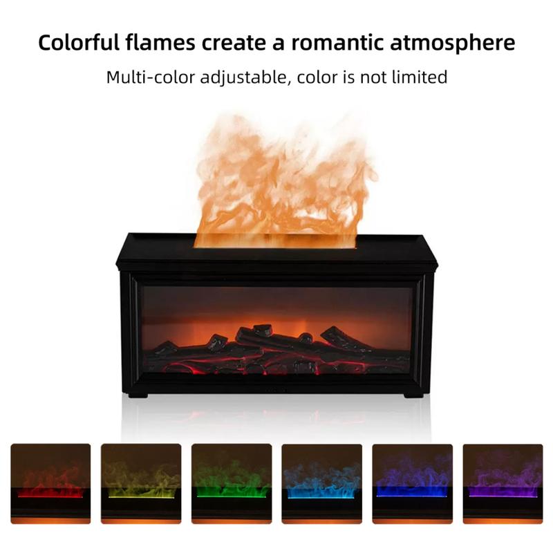 5-in-1 Ultrasonic Air Humidifier & Essential Oil Diffuser with Flame Effect Night Light – Aromatherapy for Home, Bedroom, Office