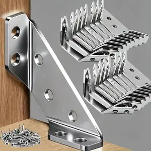 Stainless Steel 90° Corner Brace | Heavy-Duty L-Shaped Support for Cabinets/Furniture | Industrial Hardware Kit (18 Brackets + 72 Screws) | Universal Reinforcement for DIY Projects**