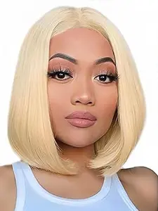 Women's Bob Haircut Wig, Natural Straight Style, Pre-Bleached Design, Real Human Hair Material, Perfect for Daily Wear & Stylish Looks