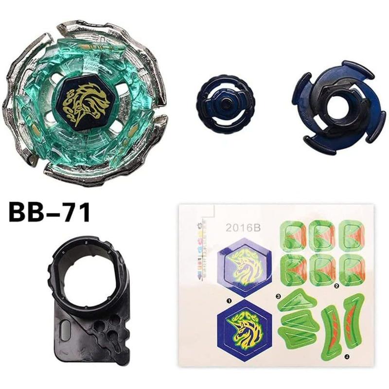 Metal Fusion BeyBattle Set with Launchers, Gyros 6 Pack Bey Burst Battling Tops Metal Fusion Starter Set with Stickers Two Launchers