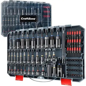 A Man's Tools 80-Piece Magnetic Impact Nut Driver Set Metric SAE with Socket Adapters Wing Nut Driver Universal Sockets Bit Holder Quick Release Extension Power Bits