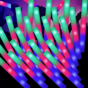 100PCS LED Foam Sticks, Foam Light Up Sticks with 3 Modes Colorful Flashing, Glow in Dark Party Supplies, Glow Stick Bulk Party Pack for Wedding, Raves, Concert, Camping, Sporting Events, Poolfidget toys