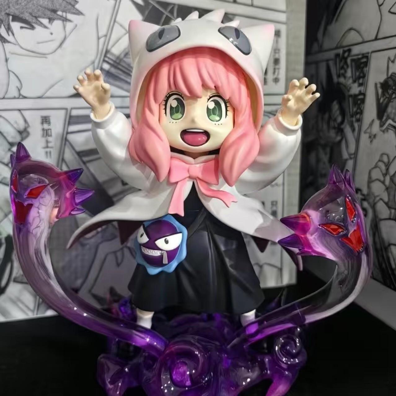 Spy x Family Anya Forger Cosplay Gengar Figure - Cute Anime Statue with Purple Ghost Style Collectible