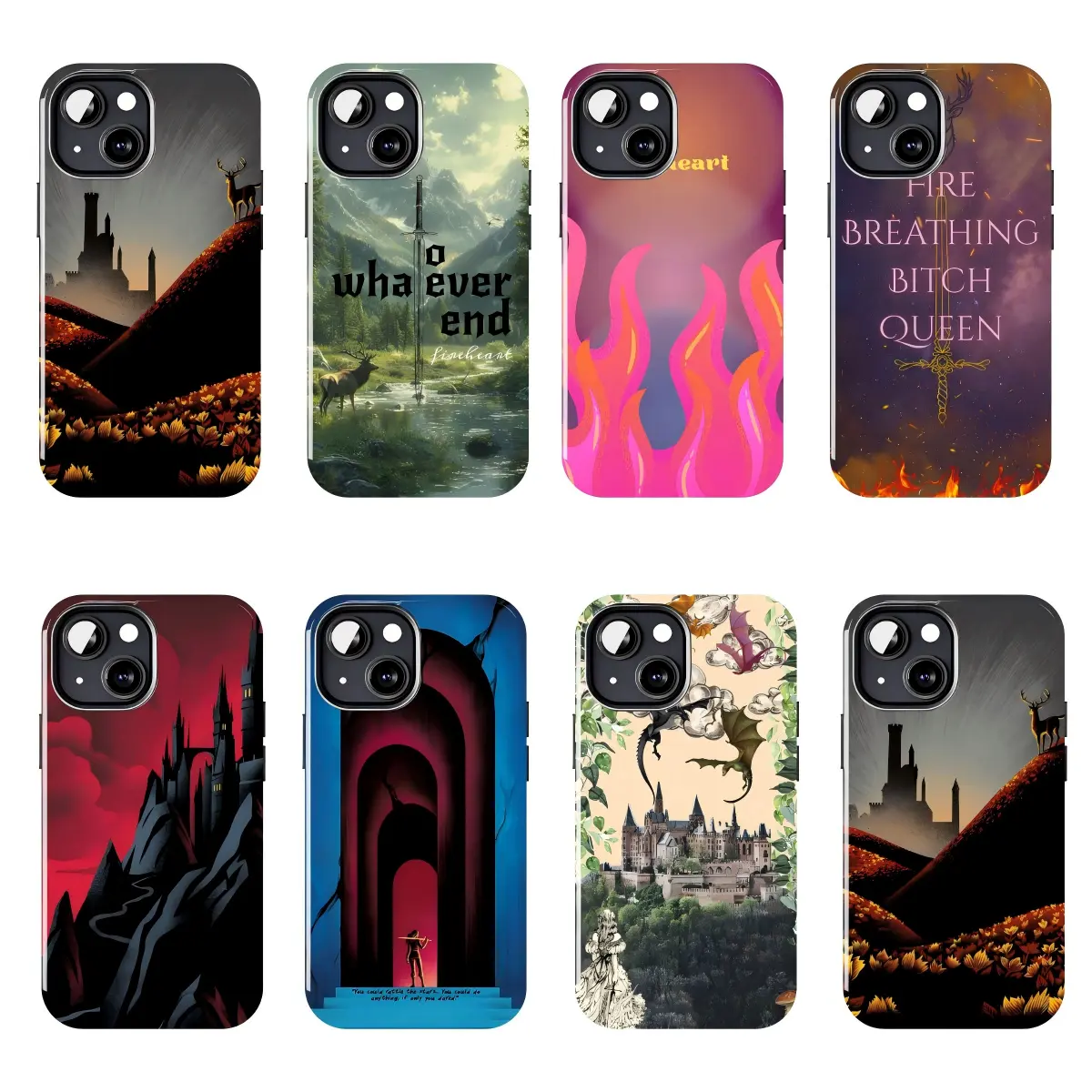 Fourth Wing Dragon Rider Phone Case, Fantasy Book Art Shockproof Protective Cover, Compatible with iPhone 11–17 Pro Max/Plus Series and Samsung Galaxy S23–S25 Series