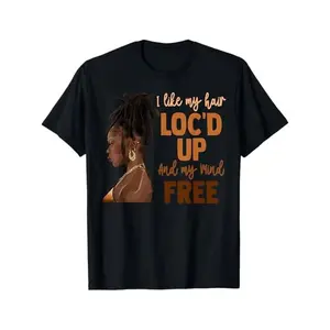 100% Cotton Summer T Shirts I Like My Hair Loc'D Up Graphic T-Shirt -  Casual Tee With Inspirational Quote, Regular Fit Short Sleeve Round Neck, Machine Washable T-Shirt For Men and Women