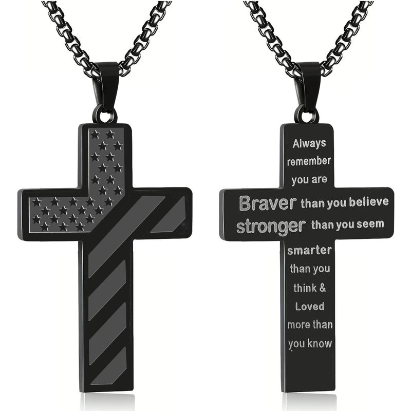 Cross Necklace for Teen Boys & Men – Gift for Son, Boyfriend, or Husband – Graduation, Birthday, Christmas, Valentine’s Day, Easter