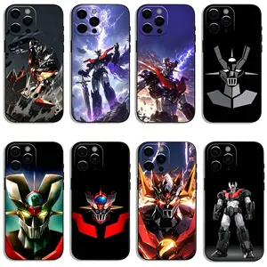 Anime M-Mazinger Z Robot Custom Silicone Smartphone Case, Handheld Mobile Accessory for iPhone 17 Pro Max/Air, 16 Pro, 15, 14 Plus, 13, 12, 11 & Samsung S26-S23 Plus Ultra (Soft Black Cover)