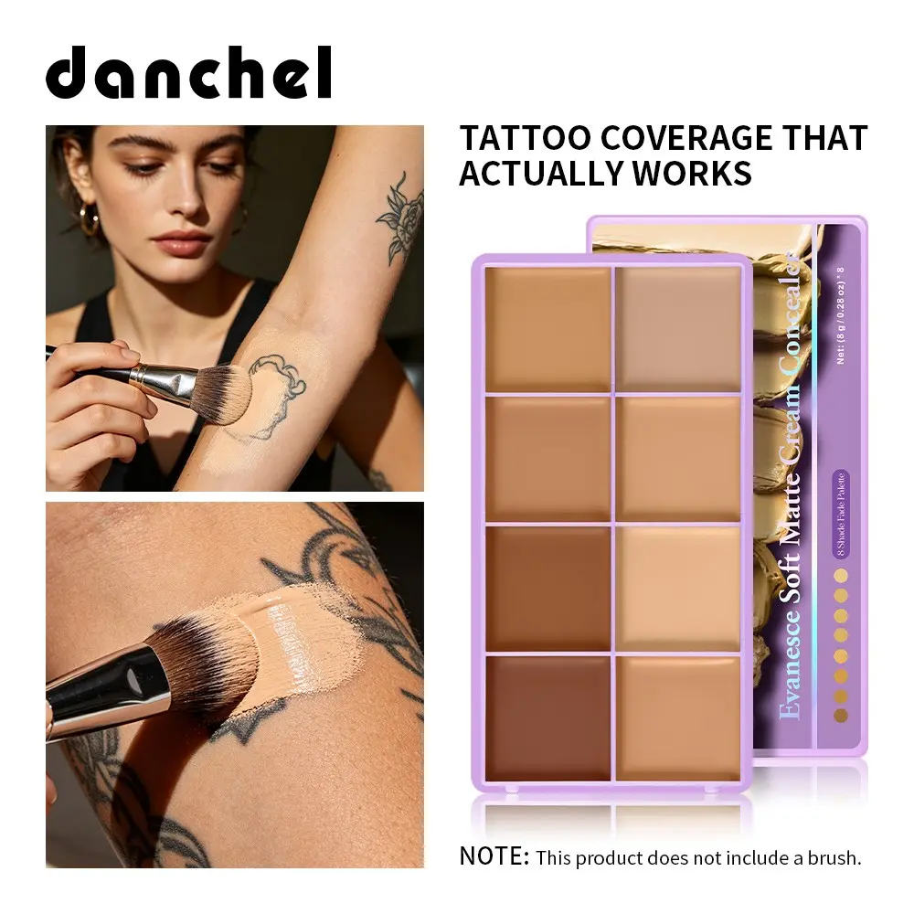 8 Colors Concealer Palette, Waterproof Concealing And Contouring Facial Contouring Makeup Palette, Covers Acne, Dark Circles & Tattoos, Conceals Blemishes, Long Lasting All Day Coverage Concealer Cream, Makeup Gift