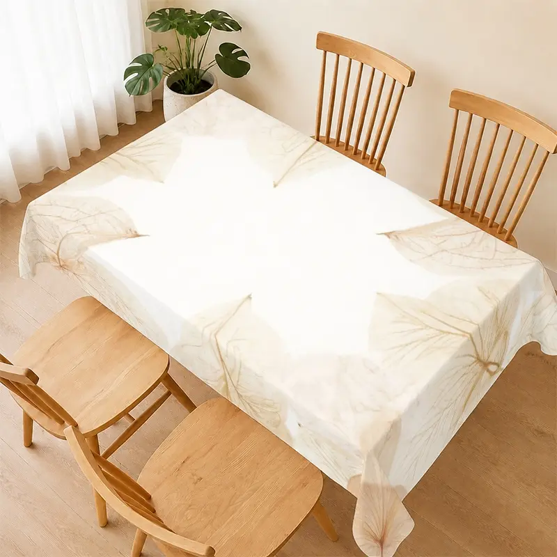Plant Leaf Rectangular Tablecloth, Waterproof Fabric, Easy to Clean, Ideal for Kitchen, Restaurant, Dining, Parties, Holidays