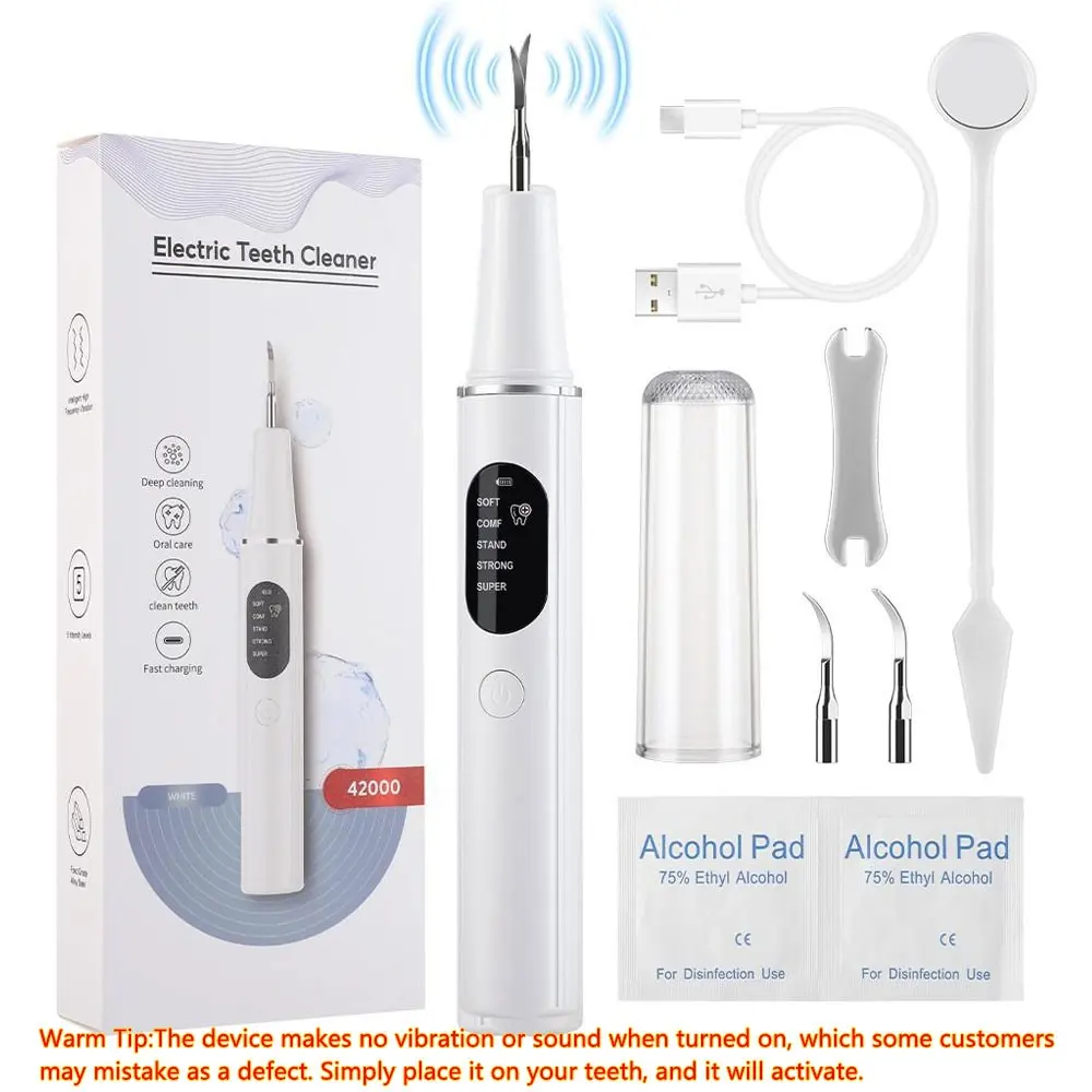 Electric Ultrasonic Tooth Cleaner, 5 Modes Adjustable, Home Tooth Cleaning Tool, Fresh Breath, Removes Tartar, Effective Oral Care Device, Easy to Use