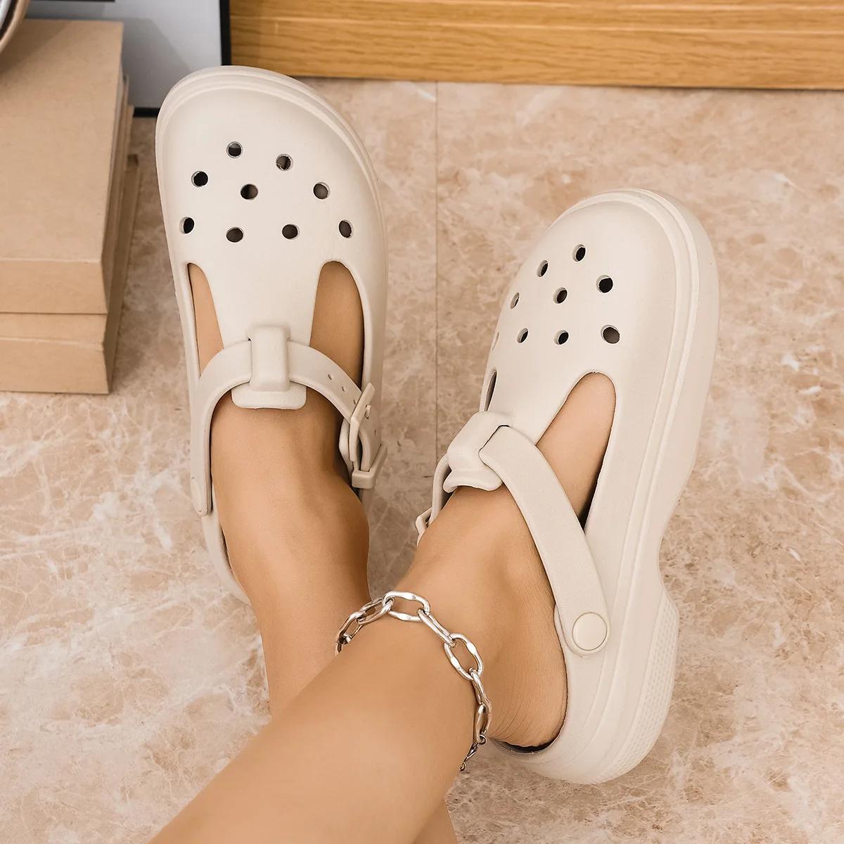 2025 Women's Summer Mary Jane Clogs EVA One-piece Slippers Sandals Footwear