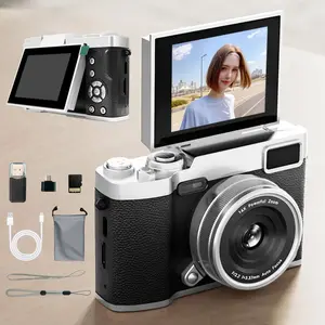 Flip Screen Retro Camera for Teens, Point and Shoot Digital Cameras, Pocket Digital Camera with Filters, Y2K Vintage Camera, Entry-Level Digital Camera with Memory Card, Gift for Christmas, New Year, Portable Travel Camera, Compact Camera, Photo Camera
