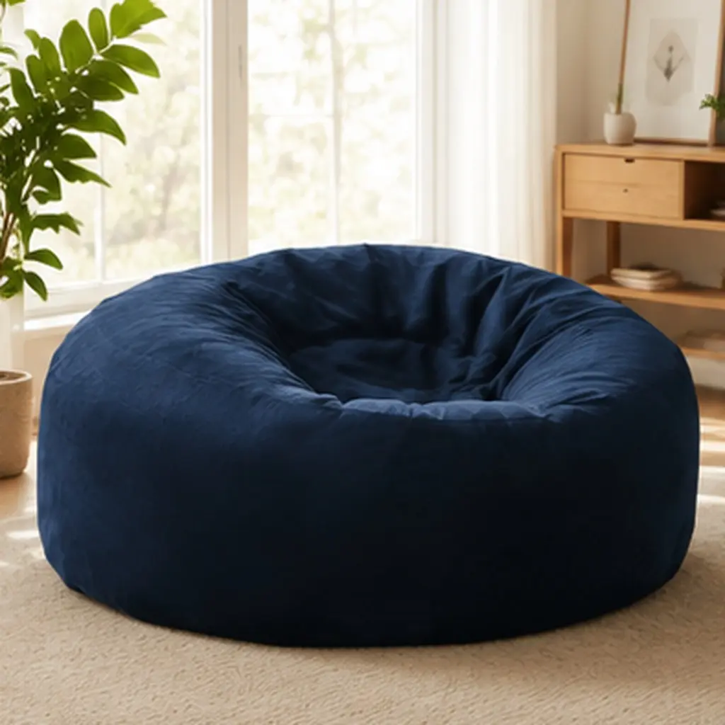 ARCH 5FT Bean Bag Chair Memory Foam Filling Adult Teen Soft Sofa Flannel Cover Round Living Room Bedroom College Dorm Indoor Outdoor Comfy Lounger, Living Room Furniture for Apartment, Lounge, Family Room, Office and Home Seating, Sofa Couch Seating