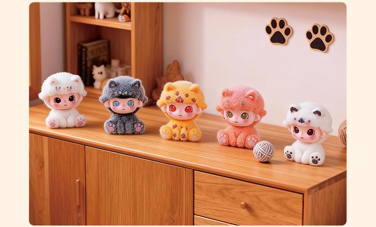 Cute Flocked Sitting Momo Kitten Creative Trendy Toy Figure