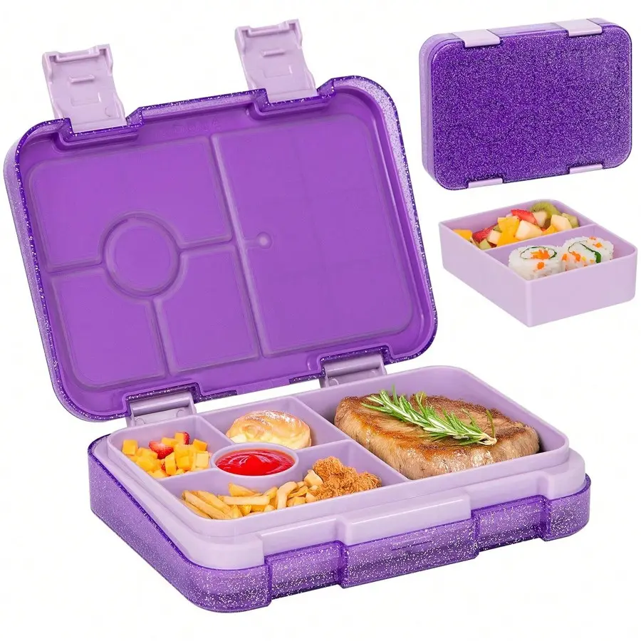 Large Capacity Anti-Leak Bento Box, Removable Compartments, Portable Reusable Meal Container, Ideal for Office, Outdoor, Picnic, Snacks