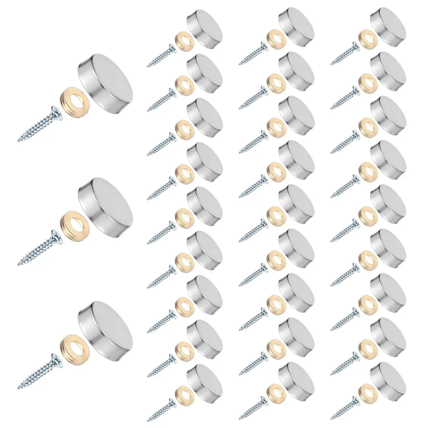 30 PCS Decorative Stainless Steel Screws with Caps 0.63"/16mm Mirror Screw Fasteners for Sign Advertising Hardware Nails Construction