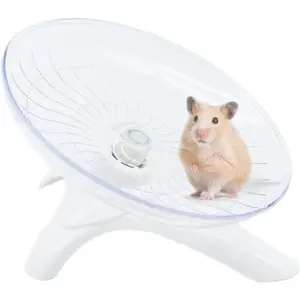 Flying Saucer Silent Running Exercise Wheel for Hamsters, Gerbils, Mice, Hedgehog and Other Small Pets (White)