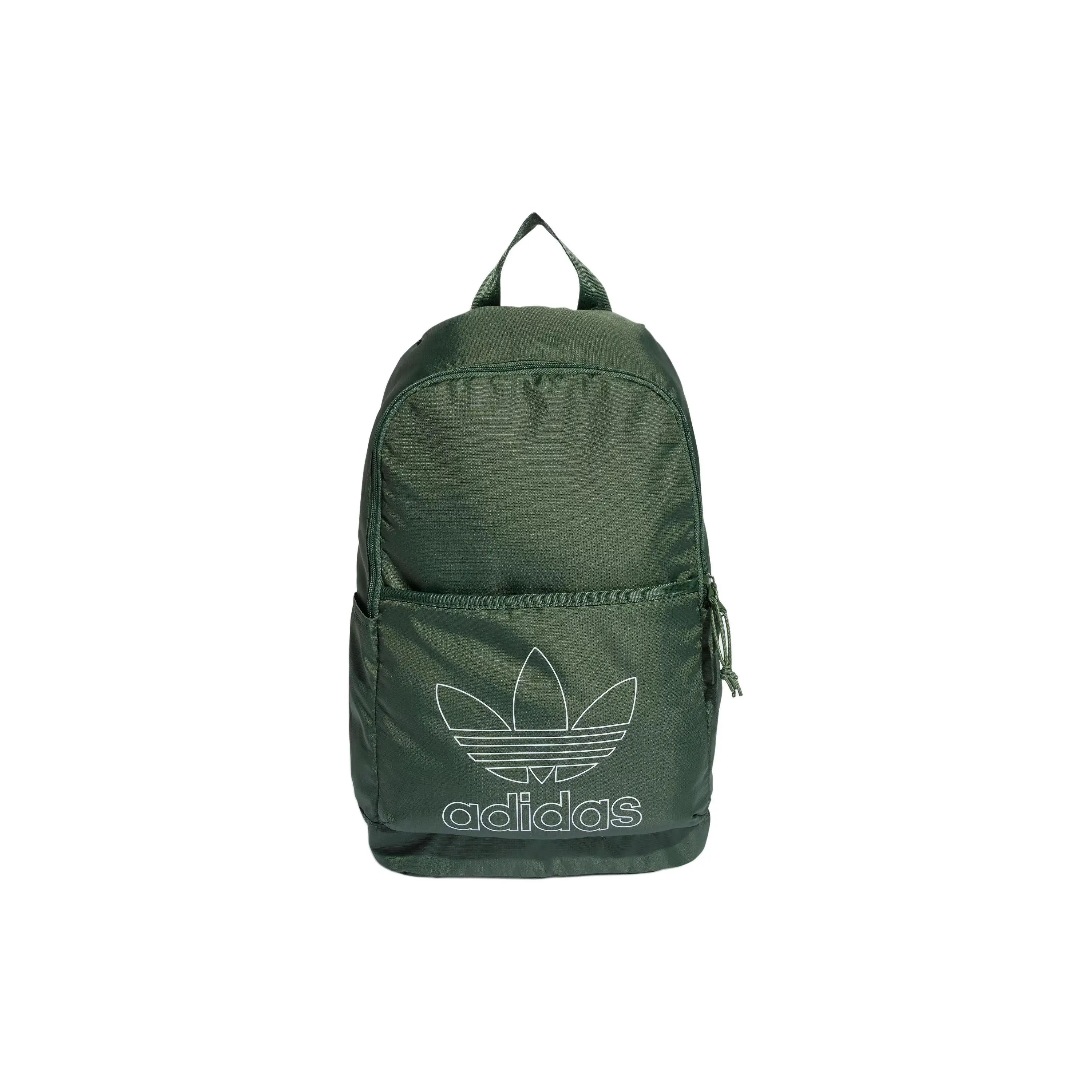 Adidas Originals Adicolor Recycled Polyester Backpack for Men and Women – Zippered, Versatile Style in Oxidized Green