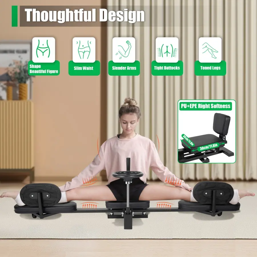 3 Bar Leg Split Stretching Machine Flexibility Equipment Ballet Yoga Dance Martial Arts MMA Home Gym Exercise Balance Range Motion Natural Position for Adults Under 5.58ft