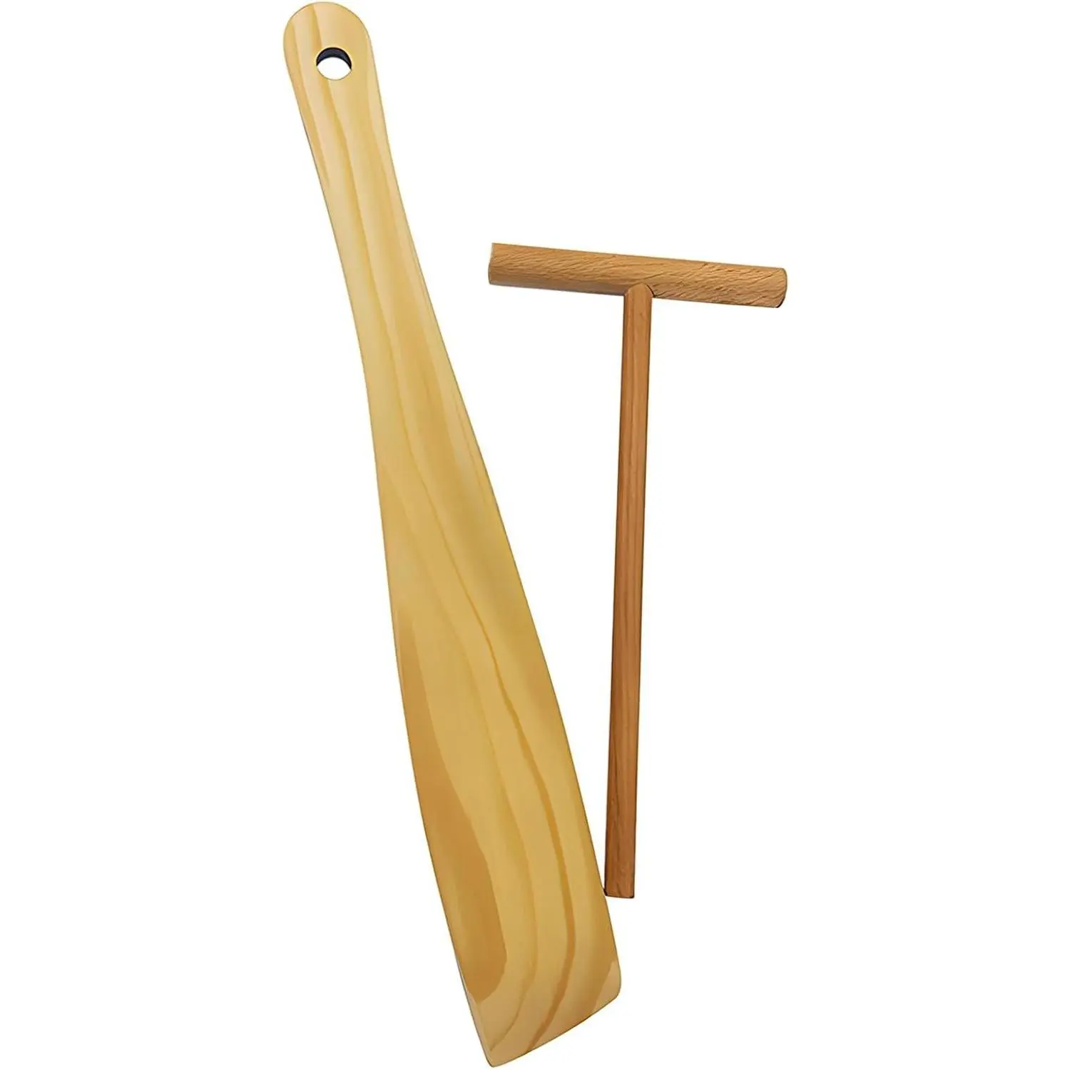 3.5 inc Crepe Spreader and 12 inc Wooden Spatula Turner Crepe Maker Set - T Shaped Structure -   Beech  - No  No Polish