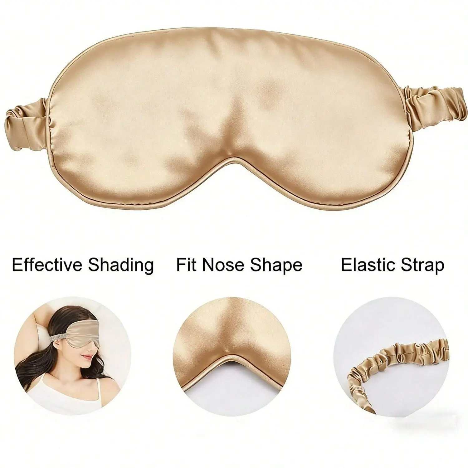 Women's 2PCS Smooth Silk Satin Eye Mask - Beauty Products, Travel Rest & Home Relax Supplies, Festive Party Gift