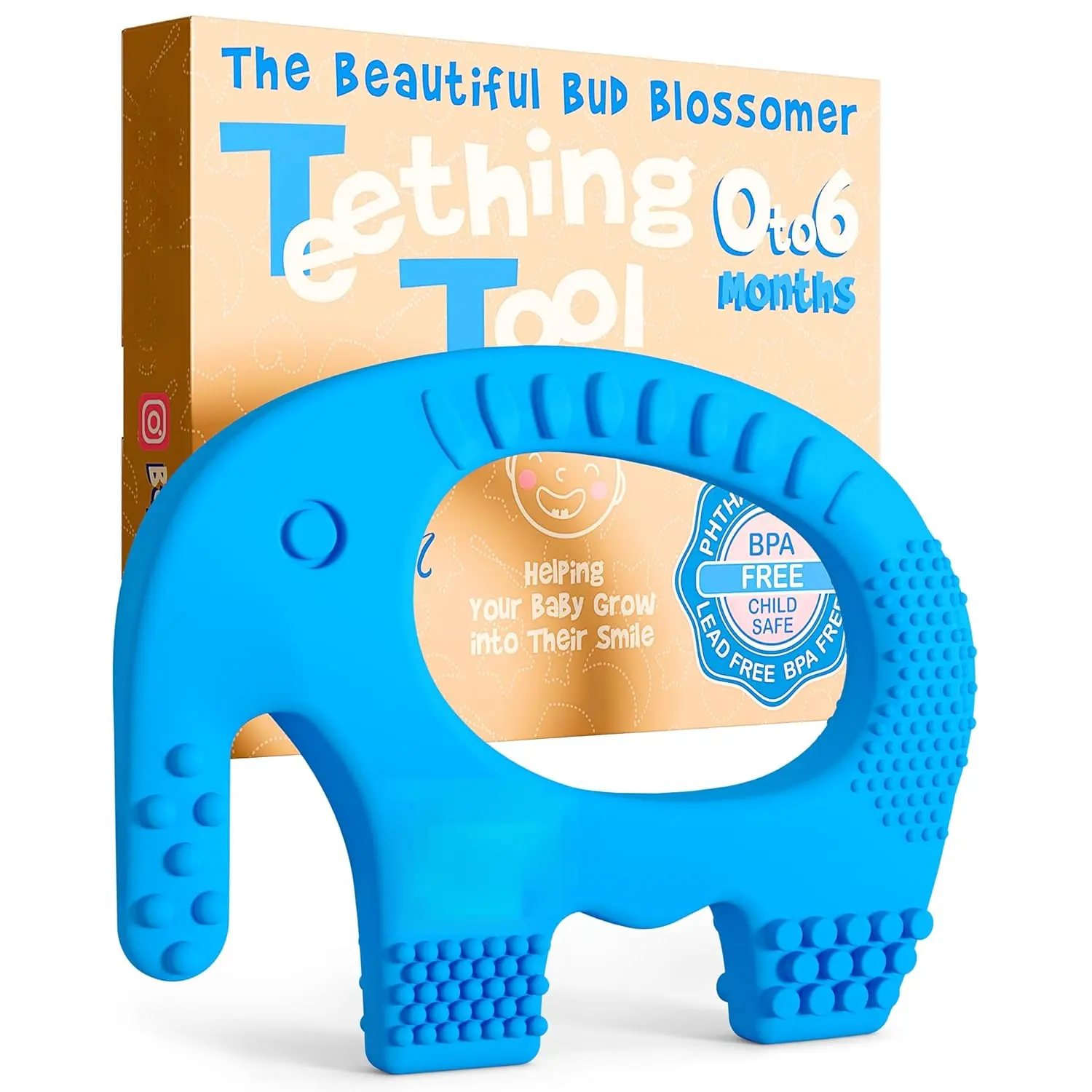 Baby Teething Toys 5X Pain Relief Zero Delay 0-6 Months Blue