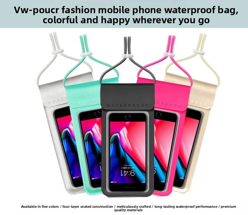 Swimming diving mobile phone waterproof bag wholesale tpu touch screen waterproof mobile phone bag, transparent mobile phone waterproof protective case