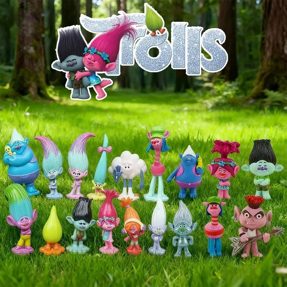 12pcs/6pcs Trolls Branch Critter Skitter Figures Trolls Children Trolls PVC Action Figure Toy Cartoon Character Gifts