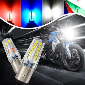 Yobis Motorcycle Strobe Brake Light, 1157 2835 42SMD Electric Vehicle and Motorcycle Universal Flowing Strobe Lamp Bulb Car Brake Warning Light Turn Signal Lamp LED Light Motorcycle Accessories