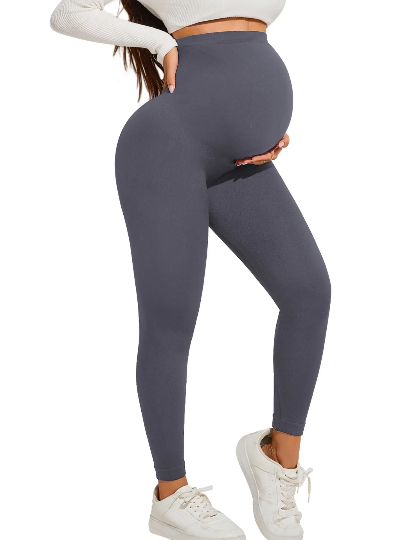 High Waist Super Stretch Pregnancy Pants, Soft Comfortable Non-See Through Maternity Tight Jeans, Ideal for Expecting Mothers