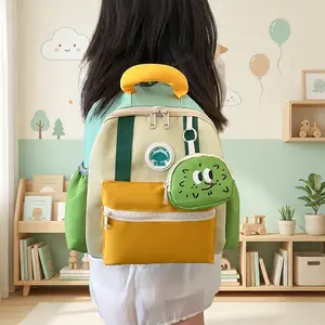 Lightweight Kids Backpack for Kindergarten & Elementary School, Cute Red Canvas Sub-Bag Set for Travel Study Trip, Back to School Season