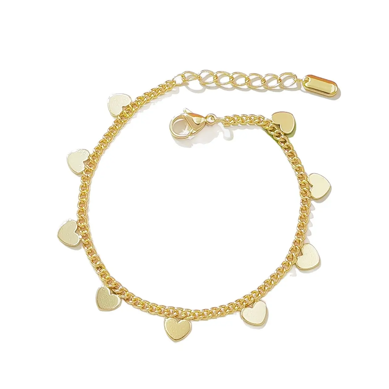 Dainty Multi Heart Dangling Minimalist Boho Statement Bracelet, Ideal For Daily Commute Date Vacation Portrait Photoshoot & Sweet Romantic Sentimental Gifts for Her Bride Girlfriend
