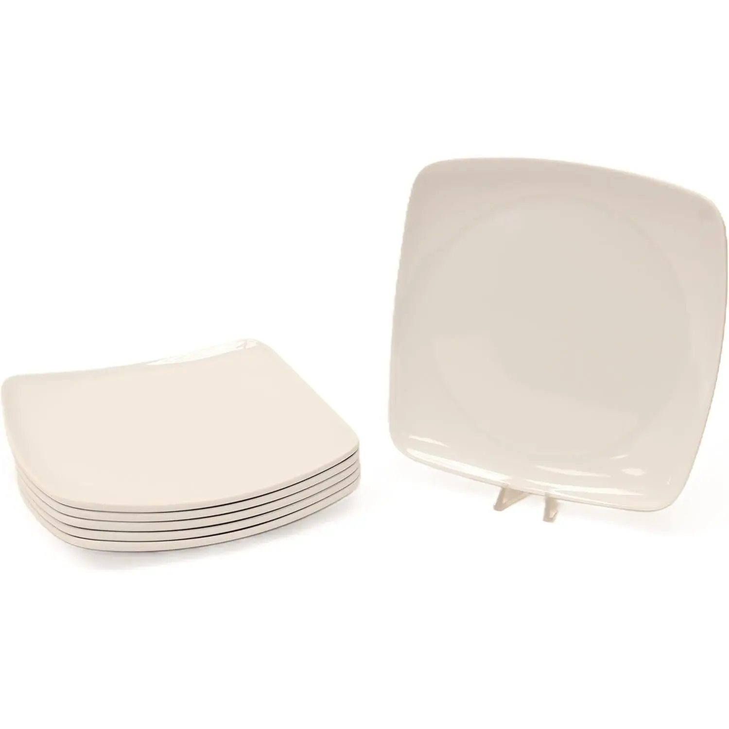 .  7 Inch White Melamine Plates Set of 6 – Small Plates for Sushi, Appetizers, Salads, Desserts, or Snacks – Durable, Lightweight, Dishwasher Safe