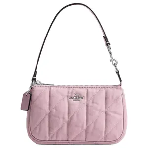 COACH Nolita 19 Quilted Crossbody Handbag for Women in Denim with Gold-Tone Hardware in Carnation Pink