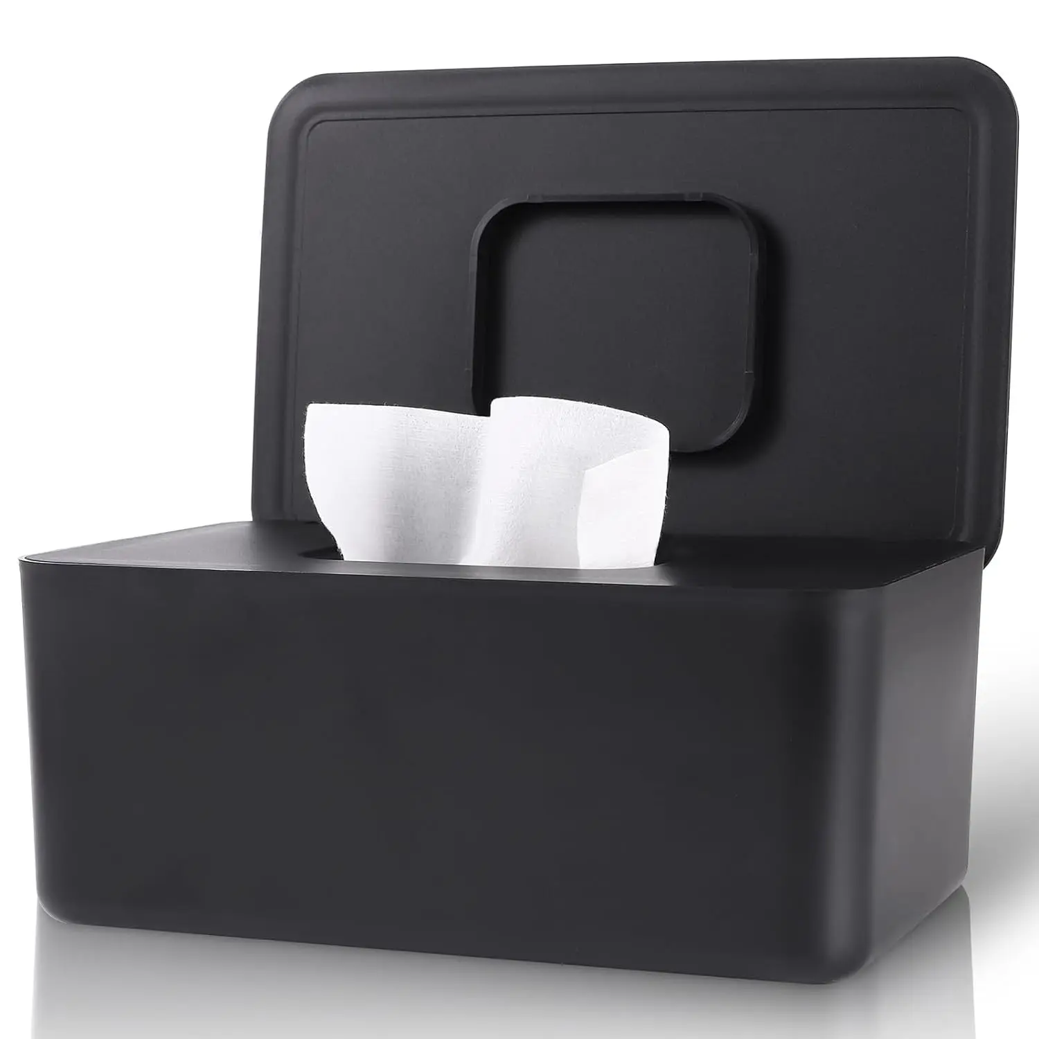 Baby Wipes Dispenser, Wipes Dispenser Baby Wipes Case, Baby Wipe Holder for Fresh Wipes, Non-Slip Wipes Case, Wipe Container with Sealing Design Lid (Black)