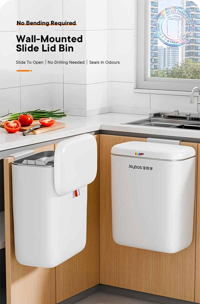 Wall-Mounted Waste Bin, No Need to Bend Down, Odor-Resistant Covered Trash Can, Large Capacity Hanging Waste Container, Modern Minimalist Design for Home Use