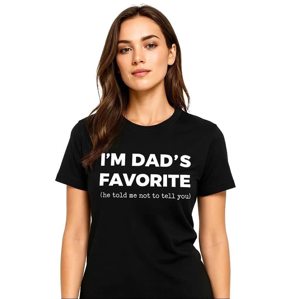 "I'm Dad's Favorite" T-shirt Pure Cotton Unisex Summer Golf Gift for Sons & Daughters Playful Design