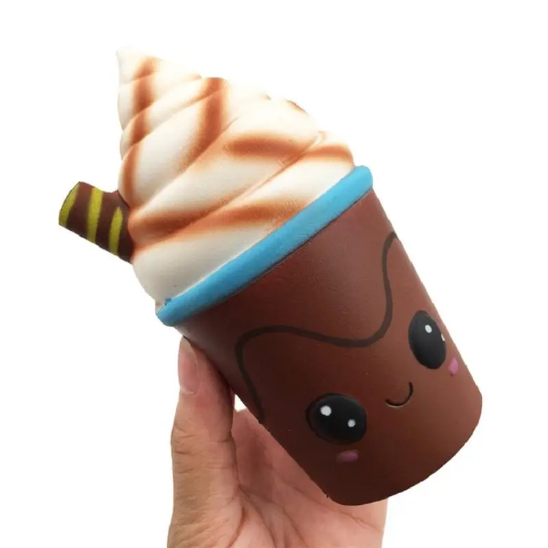 Jumbo Chocolate Ice Cream Squishy Cream Scented Slow Rising Stress Relief Toy for Kids Grownups Decompression Toy 15*7.5 CM