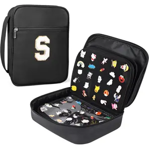 Pin Display Bag, Letter PU Pin Trading Book with 8 Pages, Waterproof Enamel Pins Holder Board, Suitable as Pin Collection Display Case