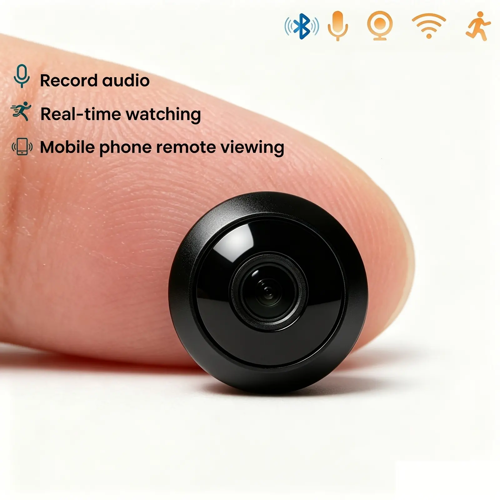 Wireless Mini Surveillance Camera with Audio Video, Motion Detection, APP Remote Viewing, Adhesive Mount Home Security