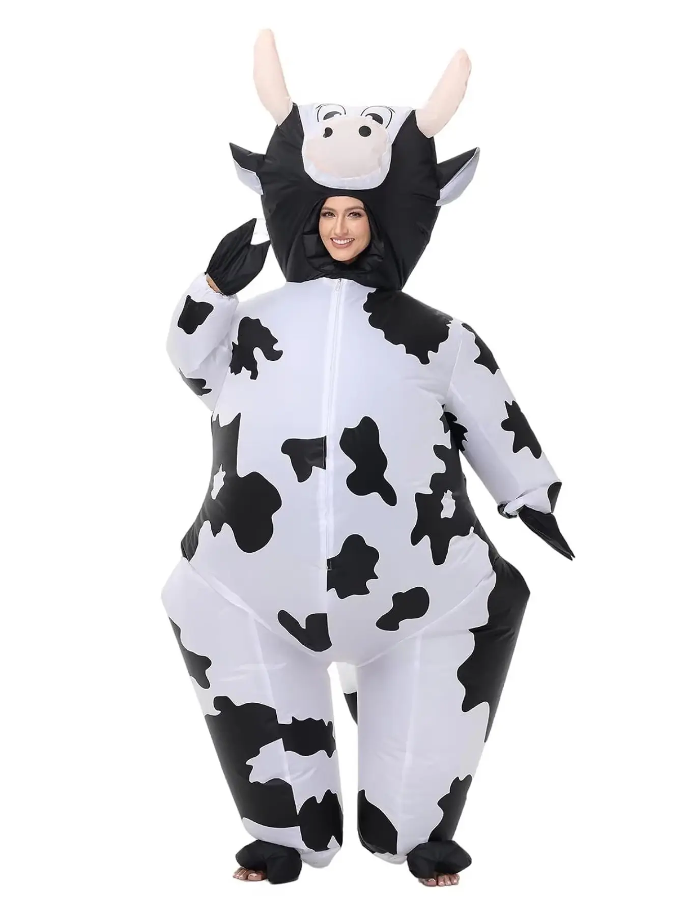 Inflatable Cow Costune Blow up Animal Costume for Cosplay Party Halloween Suit Parade Carnival Outfit