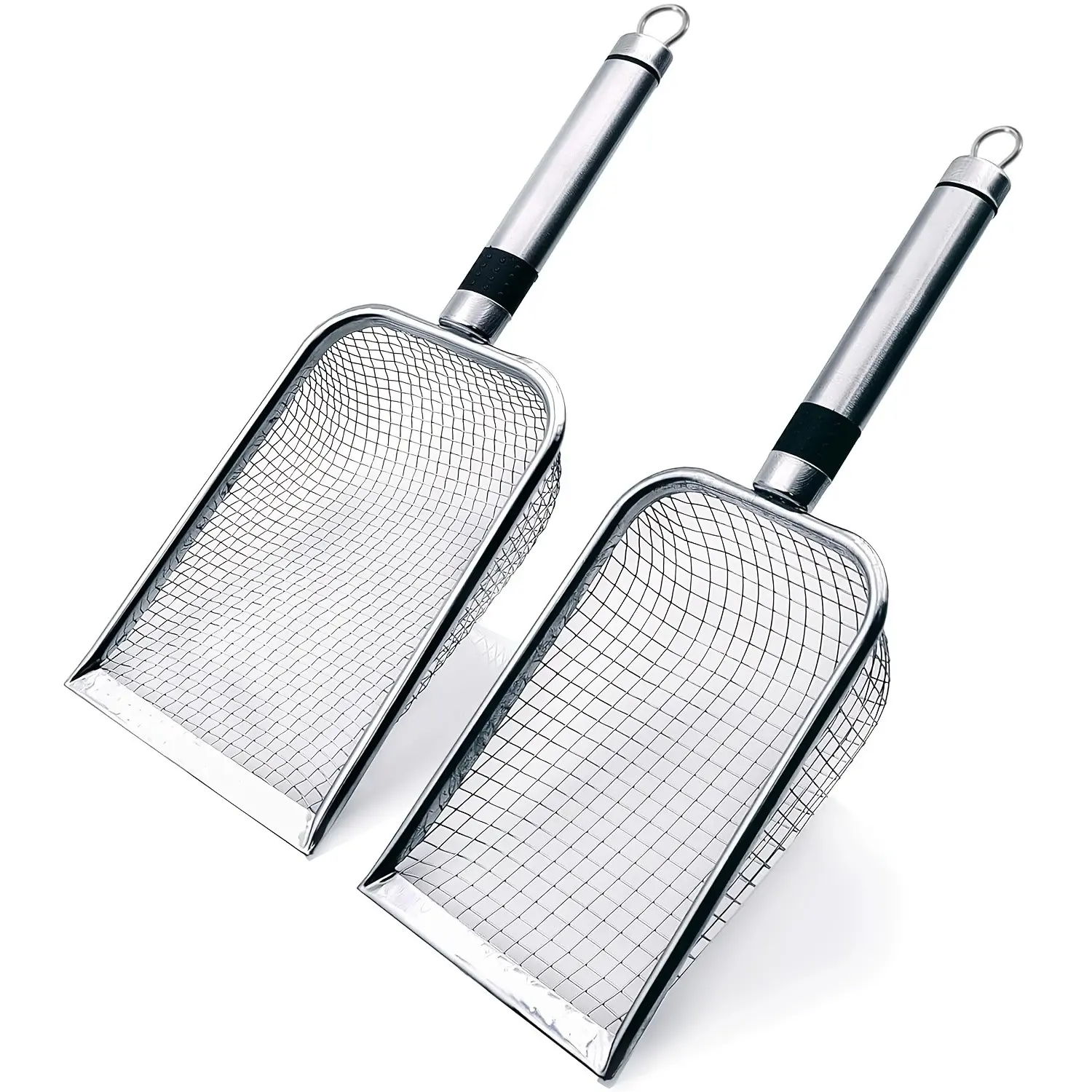 2-piece garden soil screen, stainless steel sand compost screen with handle, which can screen stones, yards, lawns and gardens, Stainless Steel Sieve, Mesh Strainers Stainless Steel