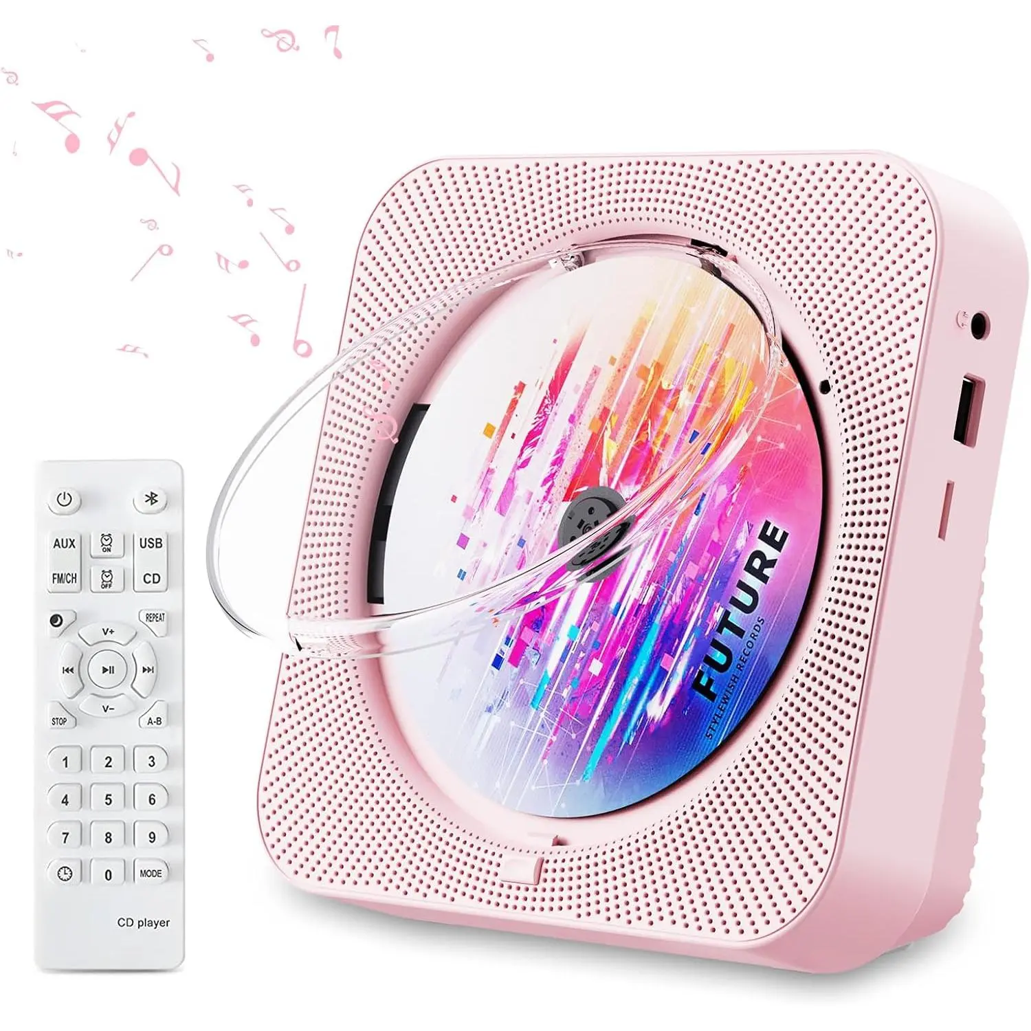 CD Player Portable  5.1 Desktop CD Player with HiFi Sound Speakers,Remote Control,Dust Cover,LED Display,Boombox FM Radio,USB/AUX for , ()