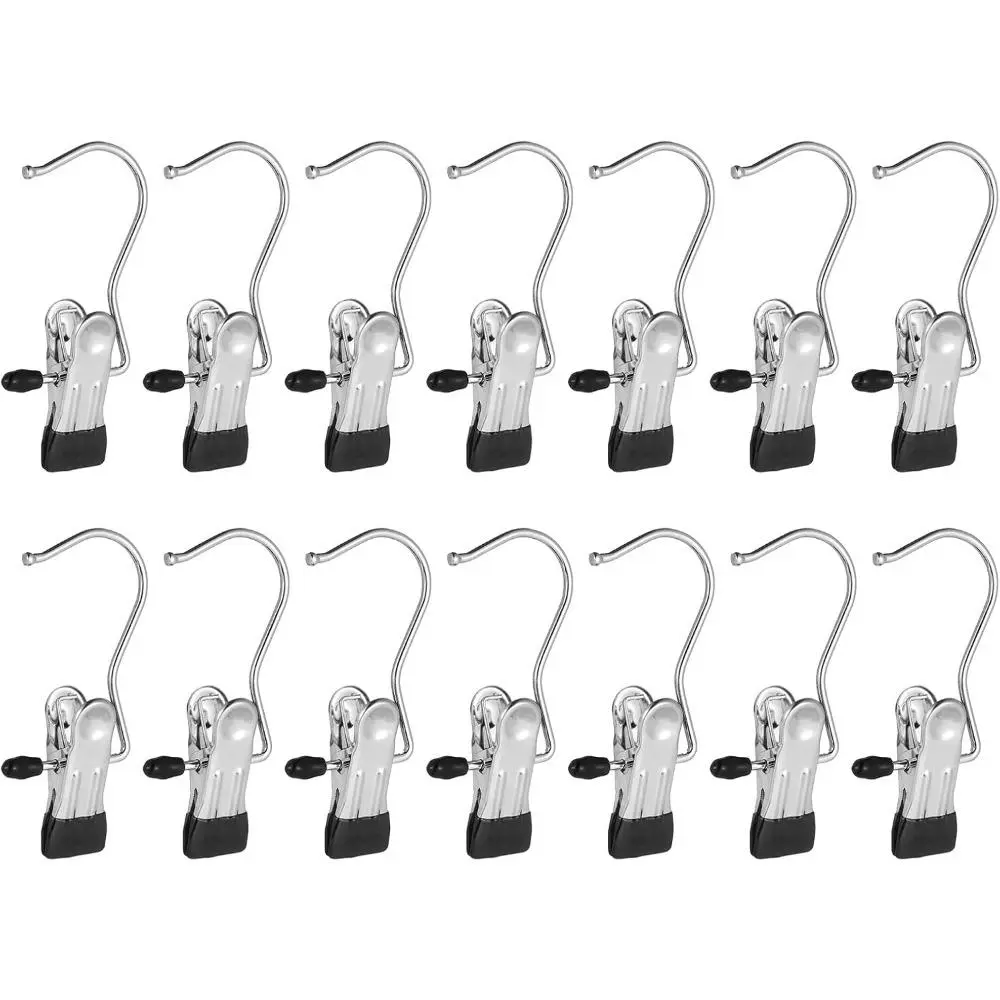 16PCS Boot Hanger Legging Organizer for Closet, Boot Holder, Hanging Clips, Portable Multifunctional Hangers Single Clip Space Saving for Jeans, Hats, Tall Boots, Towels(Black)