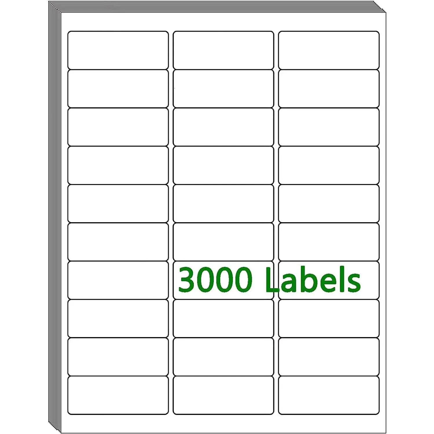 100 Sheets 30 UP 1" x2-5/8 Shipping Labels 3000 Pcs FBA Label Stickers for Laser/Inkjet Printers, White Blank Sticker Name Tags, 30 Per Page