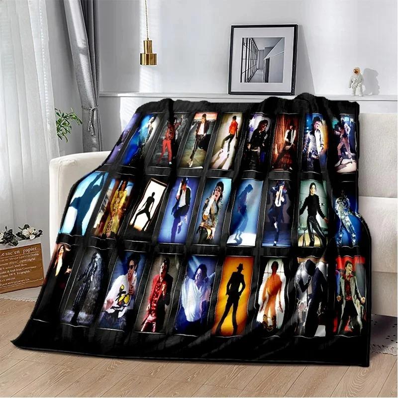 Michael Jackson Retro Printed HD Single Side Soft Blanket Thanksgiving Baby Shower Gift for Lovers Wrinkle Resistant Indoor Bedding for Adults Home Bedroom Bed Sofa Use