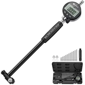 Neoteck Bore Gauge Set Digital Indicator Dial Bore Gauge (2-6"/0.0005") with Self-Centering Dial,Carbide Anvils, Insulated Grips for Deep Engine Cylinder Measurement-Black