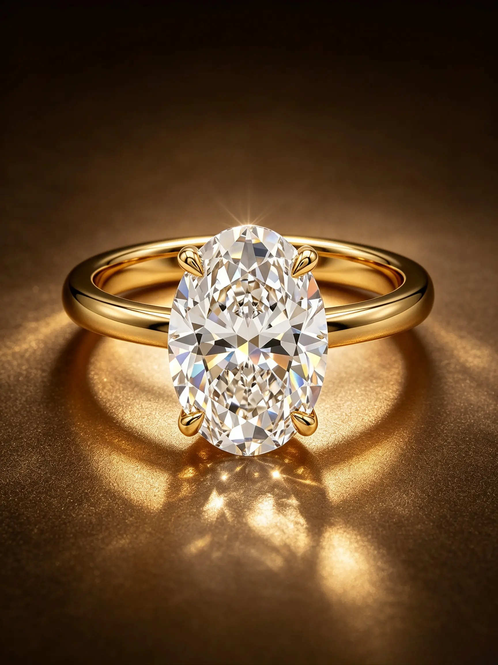 Oval cut solitaire engagement ring with classic 4-prong setting, slim smooth plain band for minimalist style. Available in gold tone and silver tone. Hypoallergenic stainless steel, sturdy,wear-resistant and not easy to fade.Elegant and versatile,perfect